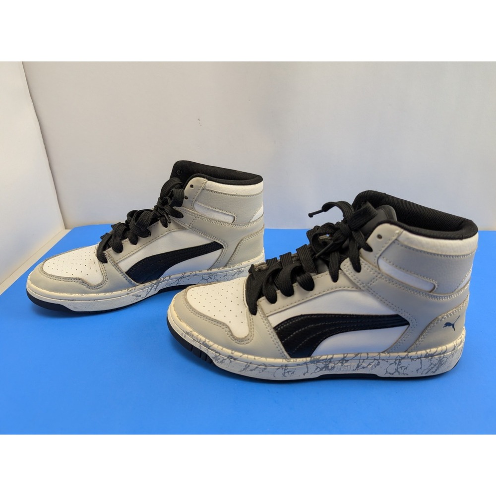 Puma Rebound Layup Mens Basketball Shoes 7.5 Marbling Black White 385425-01